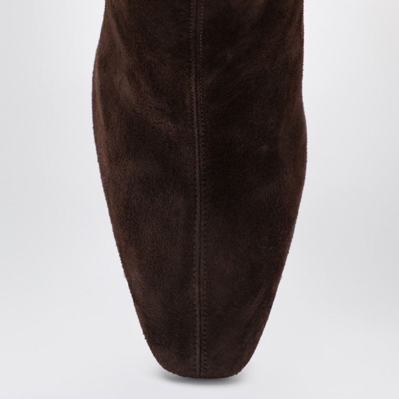 Aquazzura Amore Bootie 75 Brown Suede In Brown