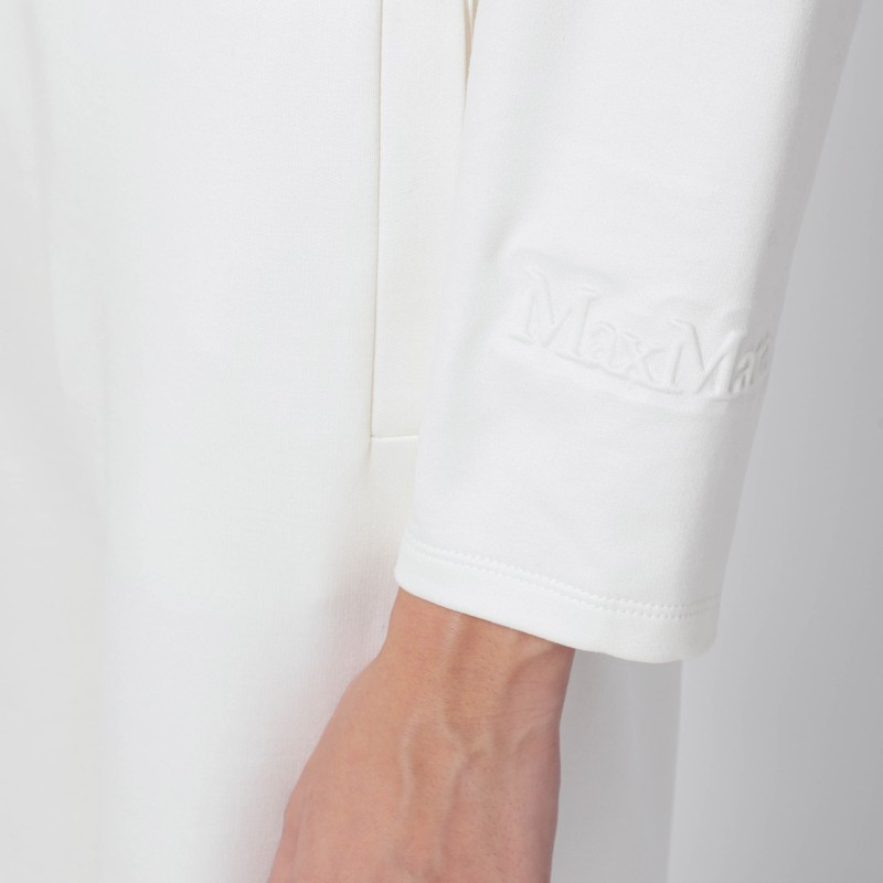 Max Mara White Cropped Sweatshirt In Silk Blend In White
