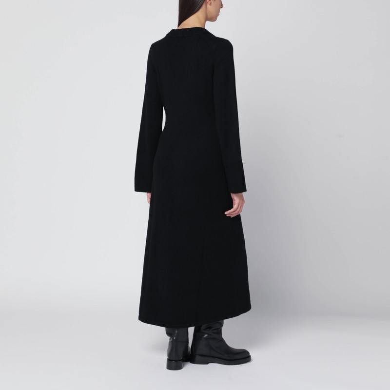 Loulou De Saison Long Black Ari Knit Dress In Black