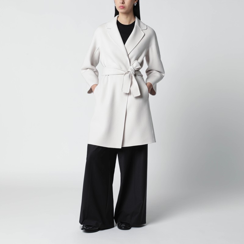 Ivory short double wool coat