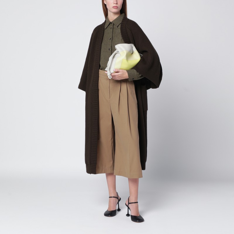 Max Mara Moss Green Cardigan In Wool And Cashmere In Green