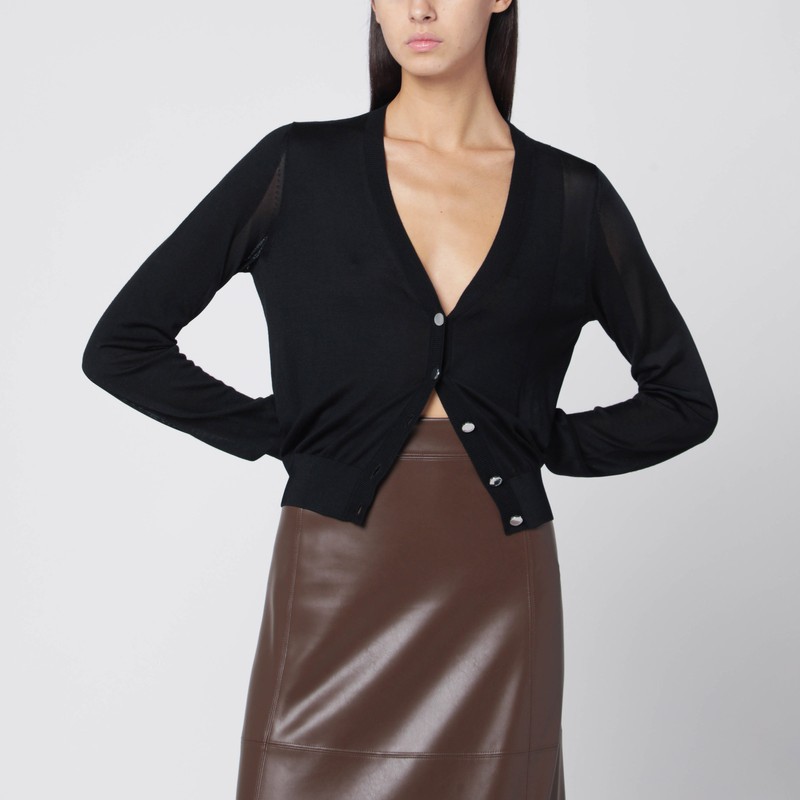 Black wool cardigan