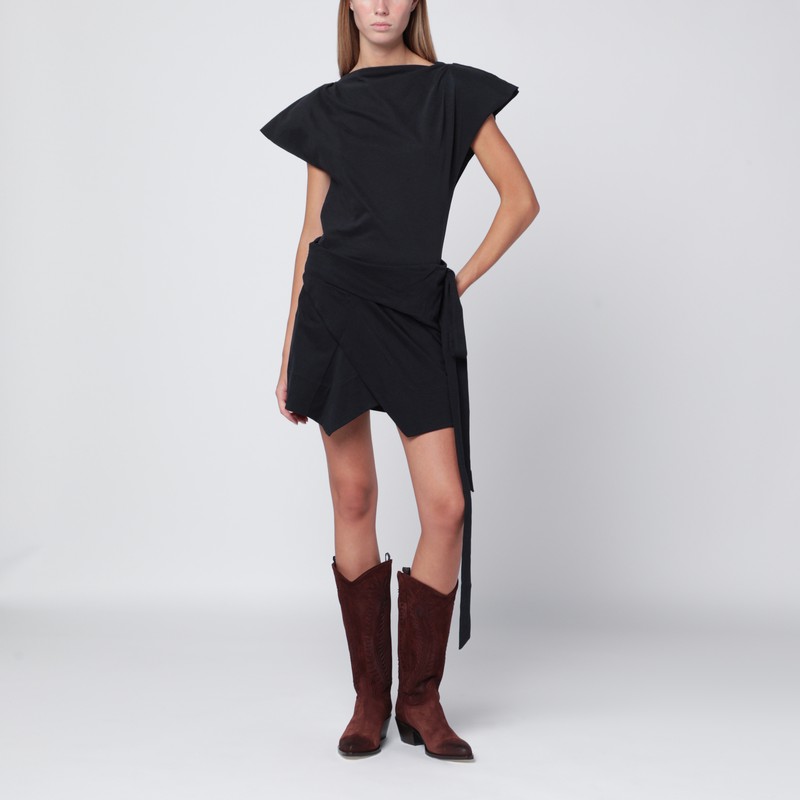 Isabel Marant Black Sebani Asymmetrical T-shirt In Black