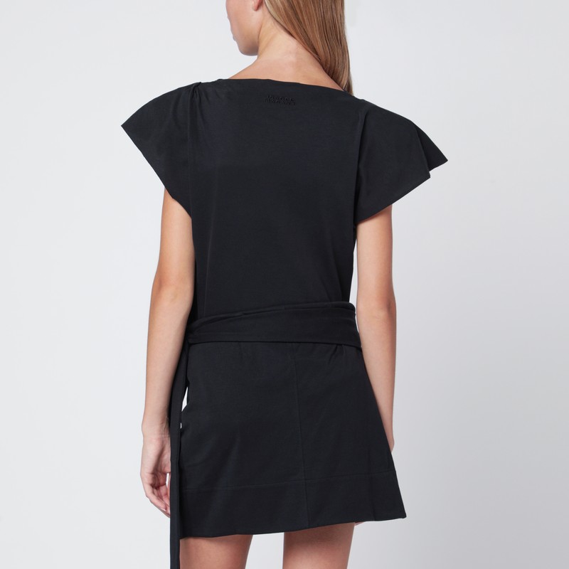 Isabel Marant Black Sebani Asymmetrical T-shirt In Black