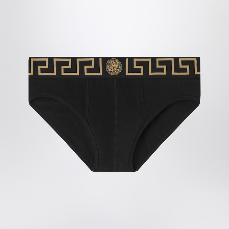 Black briefs with Greca waistband