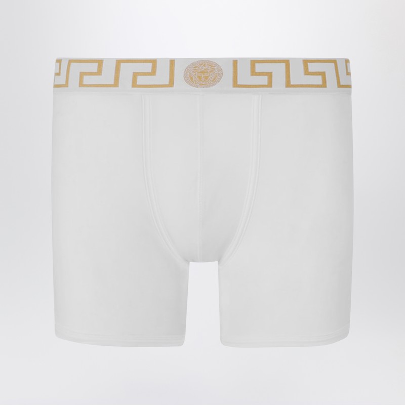 White fitted boxers with Greca waistband