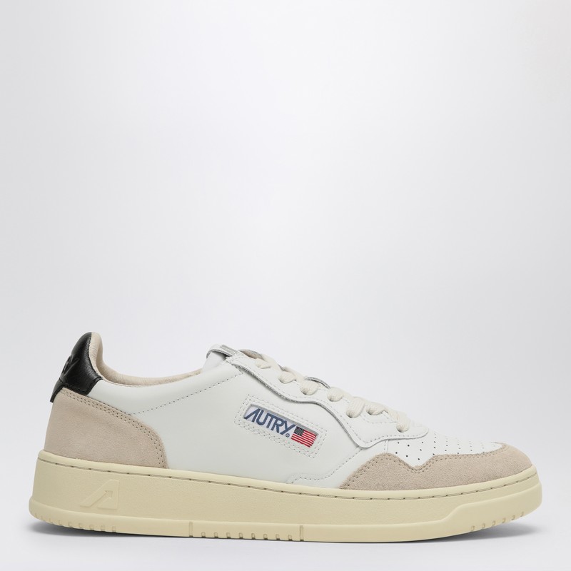 Medalist trainer in white/black leather and suede