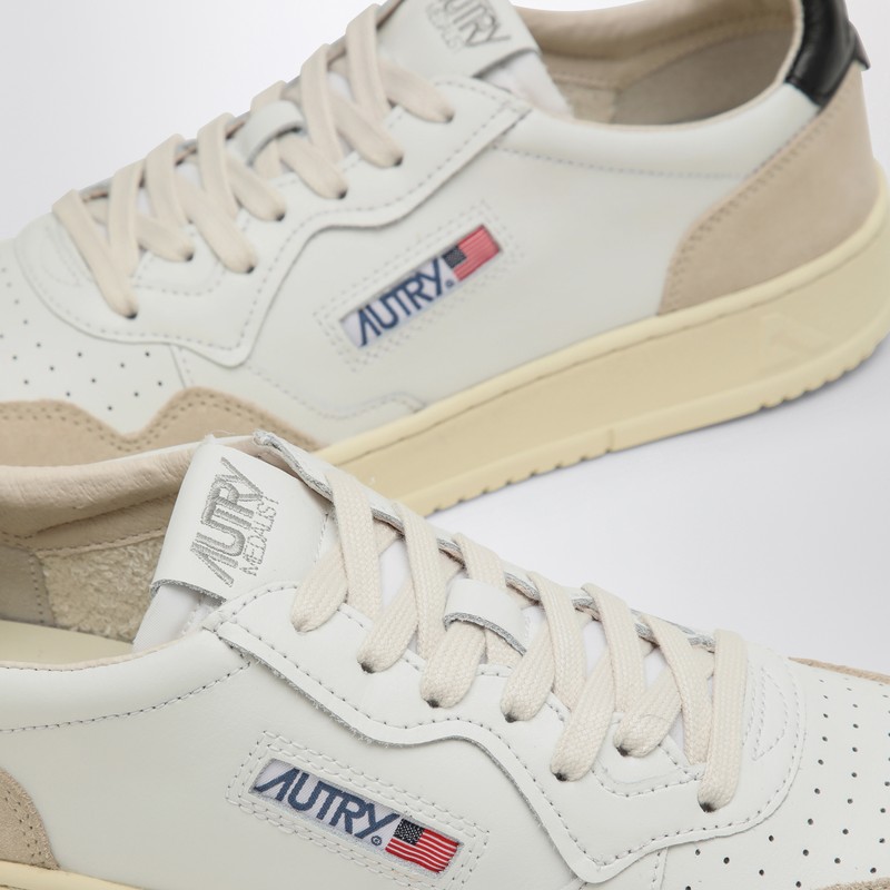 Autry White Leather And Suede Sneakers With Contrasting Accents In Neutral