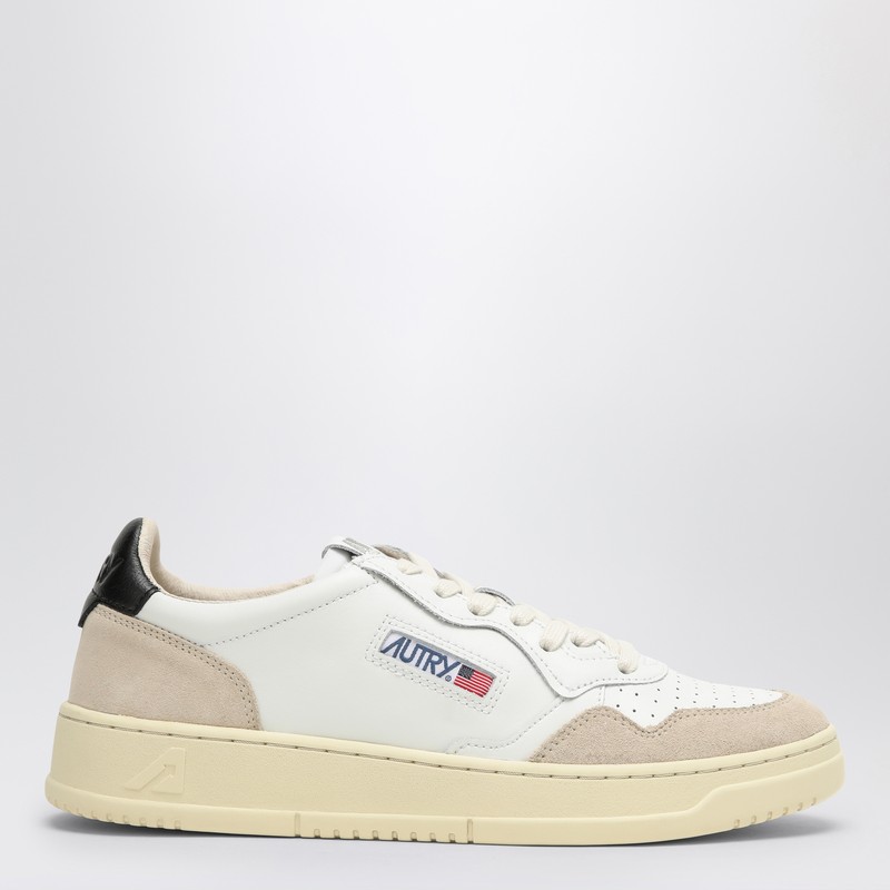 Medalist trainer in white/black leather and suede