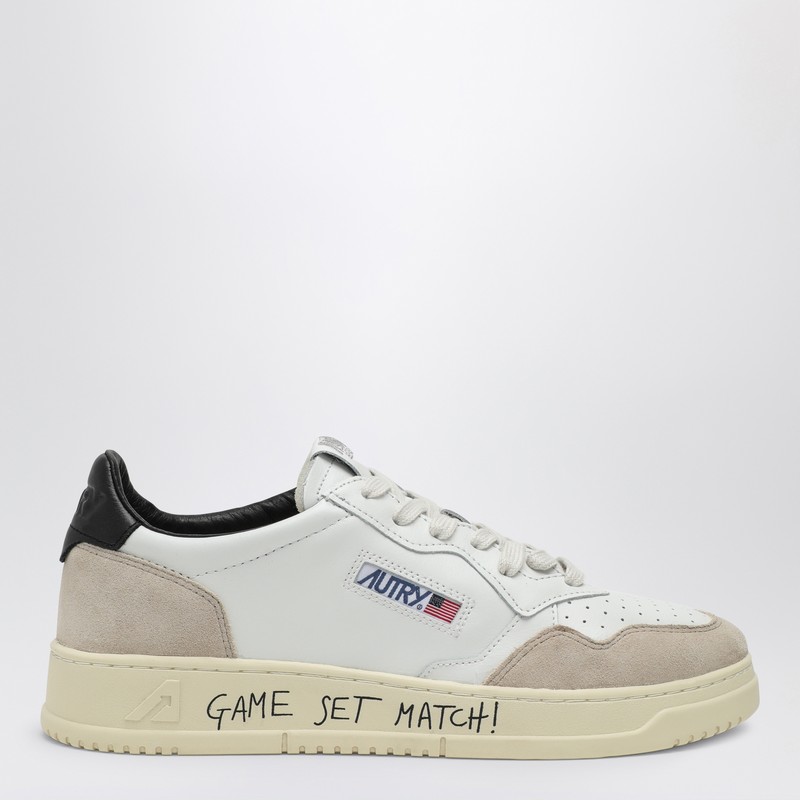Medalist trainer in white/black leather and suede