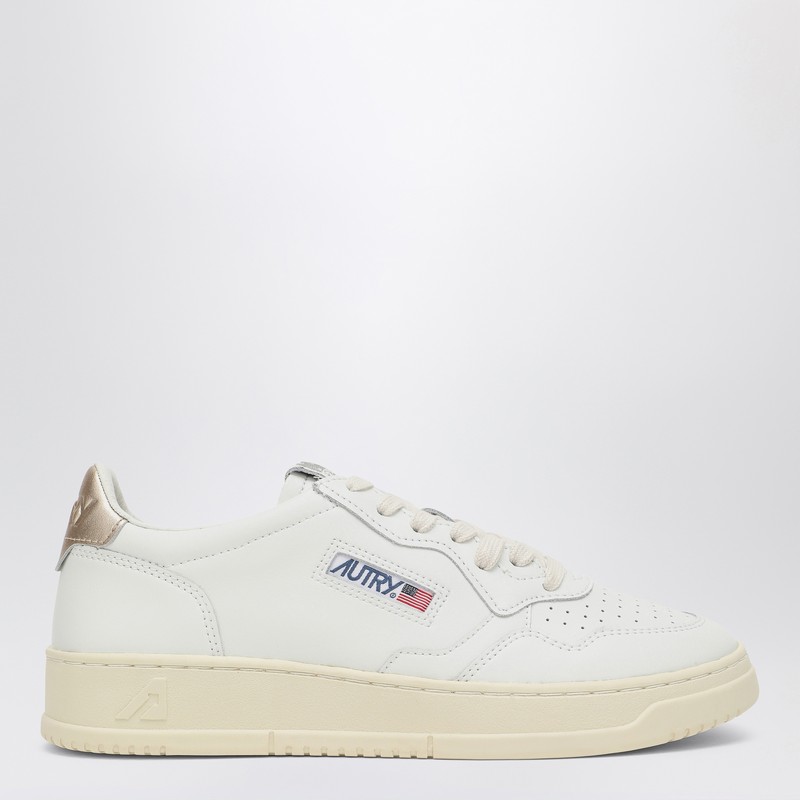 Medalist white/gold leather trainer - AUTRY - Modalova