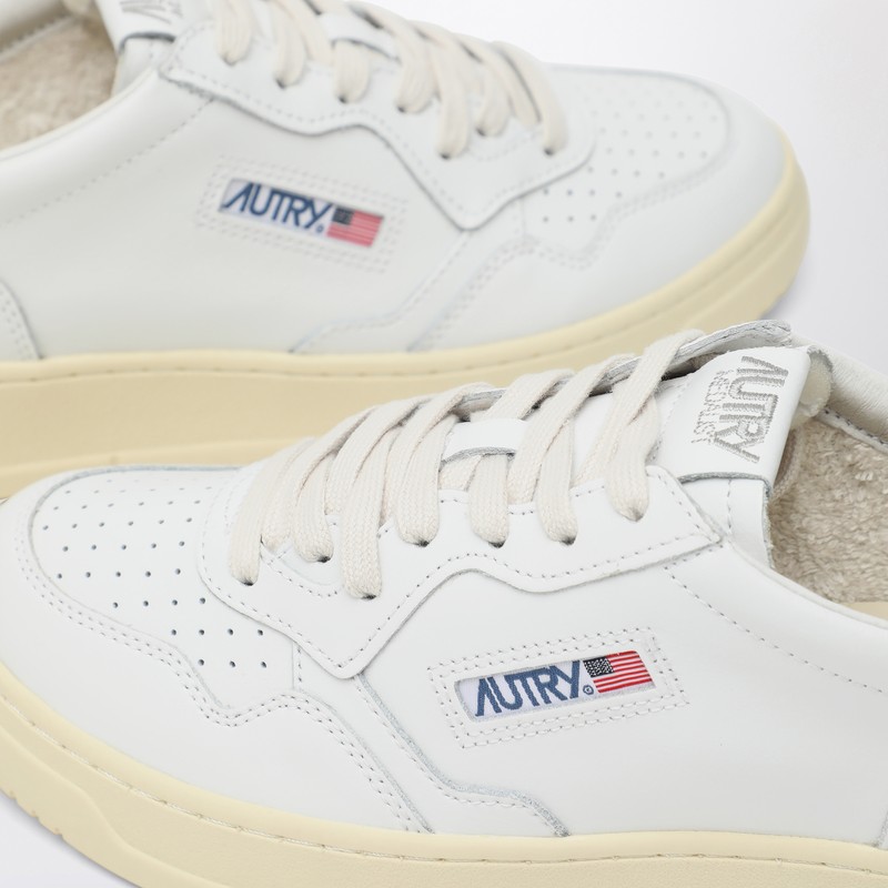 Autry Leather Upper Sneakers With Perforated Detailing In White
