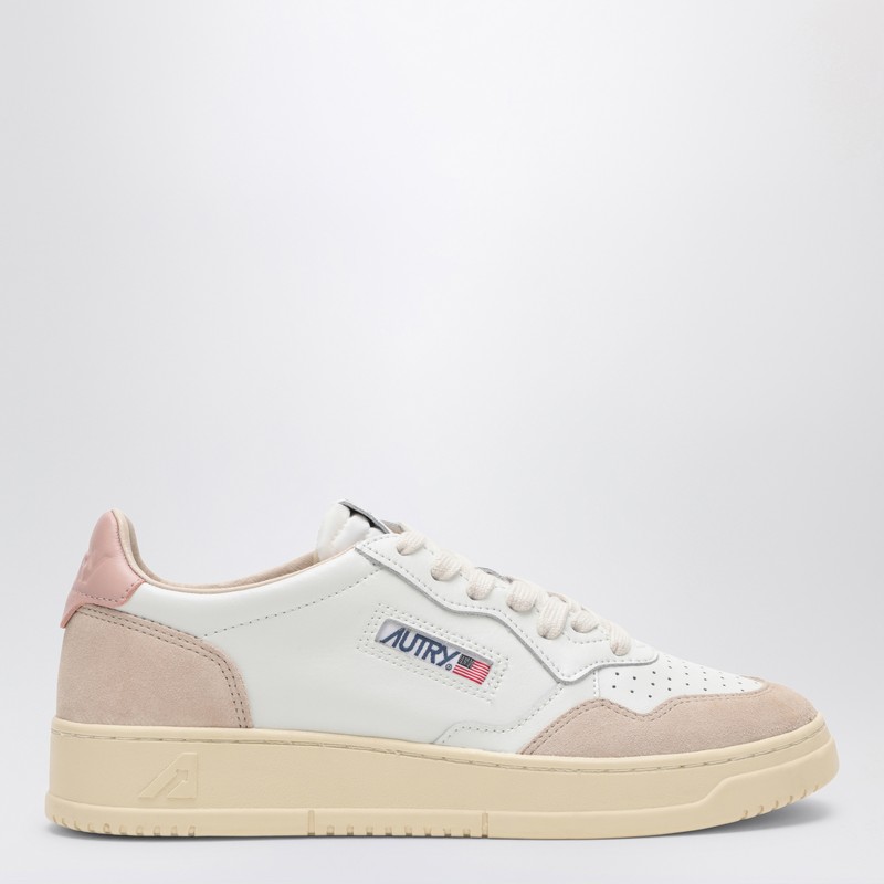 Medalist Low white/blush leather and suede sneaker