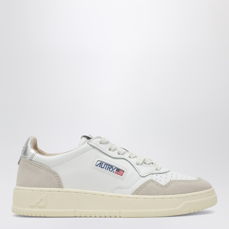 Medalist Low sneakers in white leather and suede with silver details