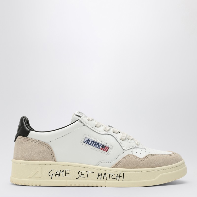 Medalist trainer in white/black leather and suede
