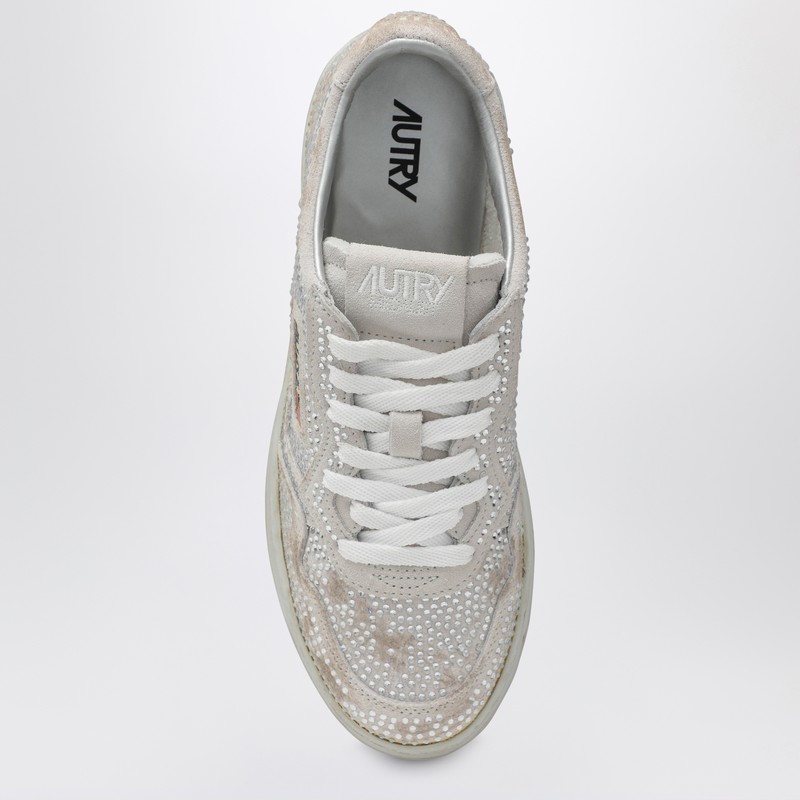 Autry Sneaker Medalist Crystals In White In White
