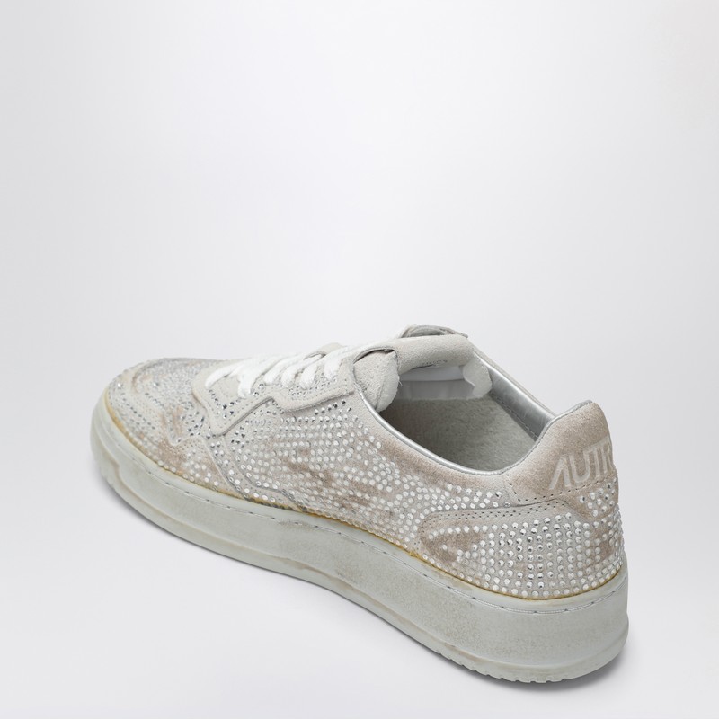 Autry Sneaker Medalist Crystals In White In White
