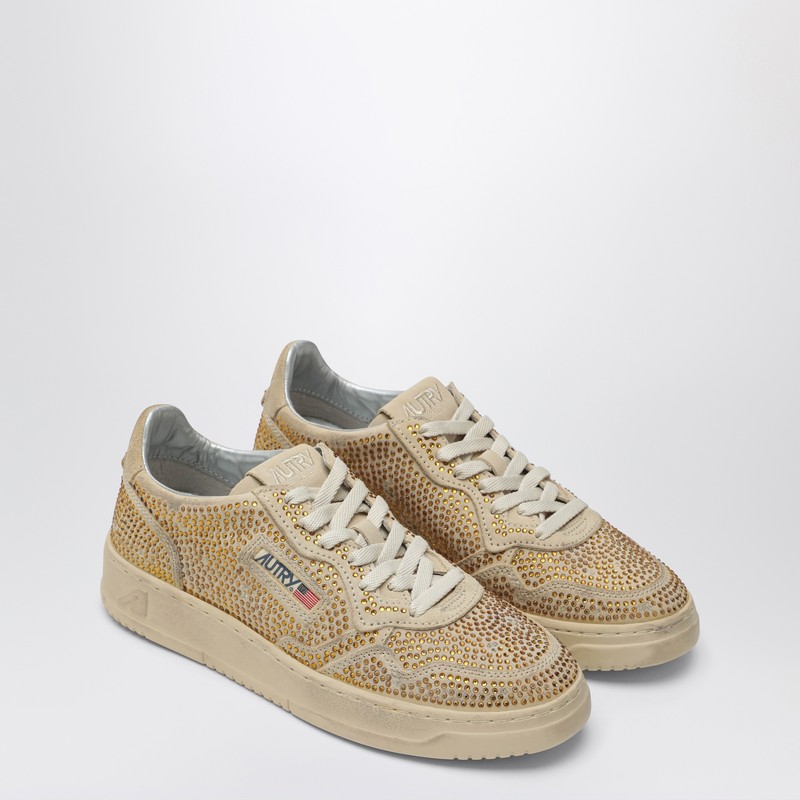 Autry Sneaker Medalist Crystals In Bronze In Brown