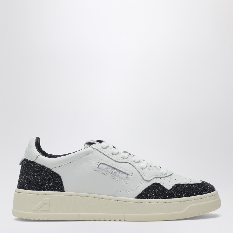 Medalist Low sneakers in white and black leather with glitter