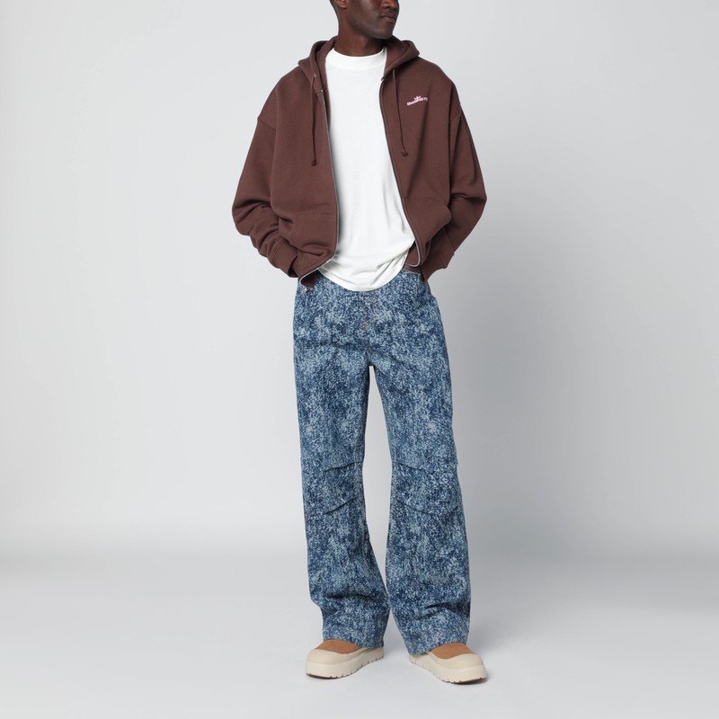 Awake Ny Brown Hooded Sweatshirt With Logo Print In Brown