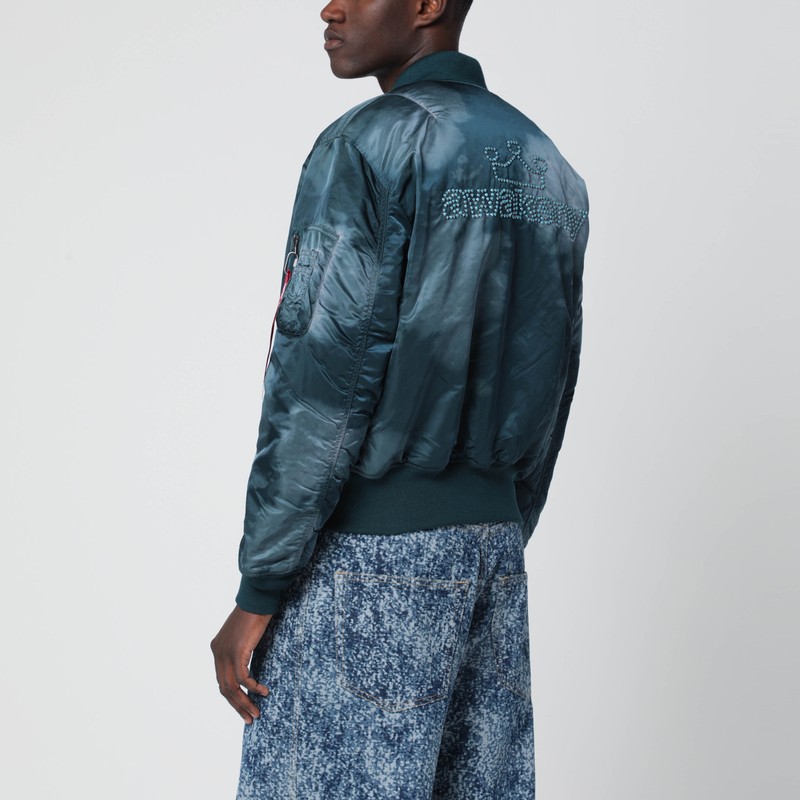 Awake Ny Bomber Jacket With Ribbed Cuffs And Pockets In Black