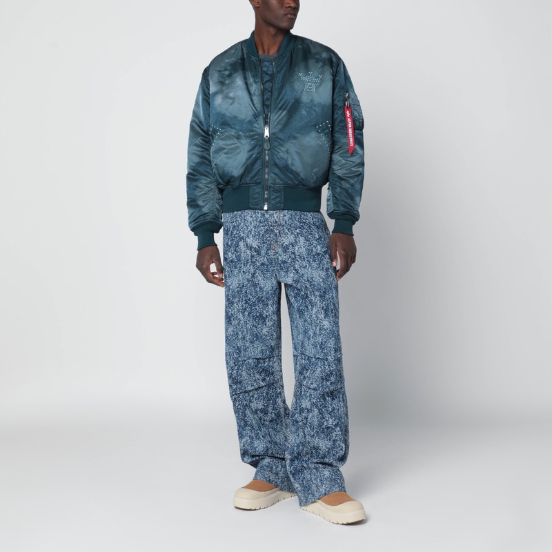 Awake Ny Bomber Jacket With Ribbed Cuffs And Pockets In Black