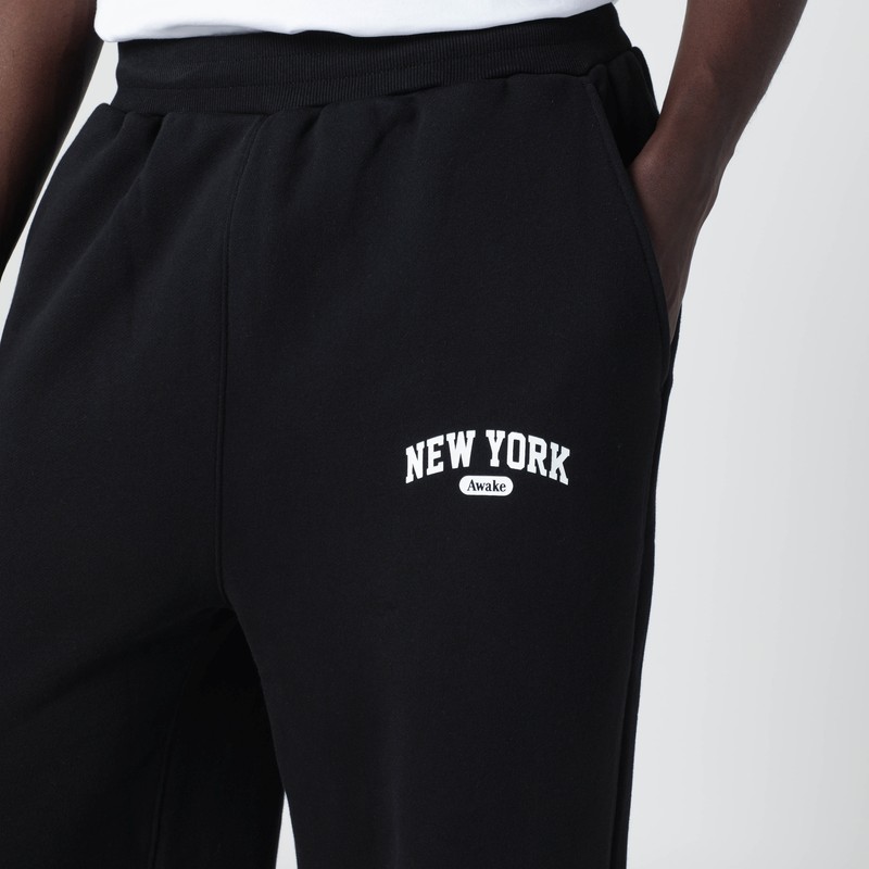Awake Ny Mens Arch Logo-print Cotton-jersey Joggers Black Xl In Black