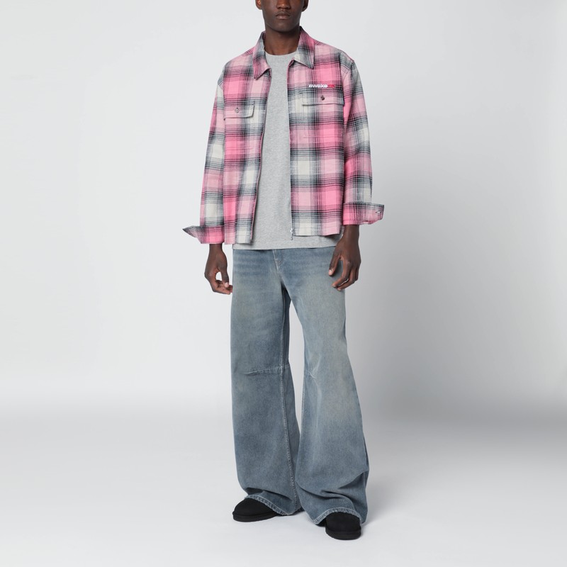 Awake Ny Pink Checked Flannel Shirt In Pink