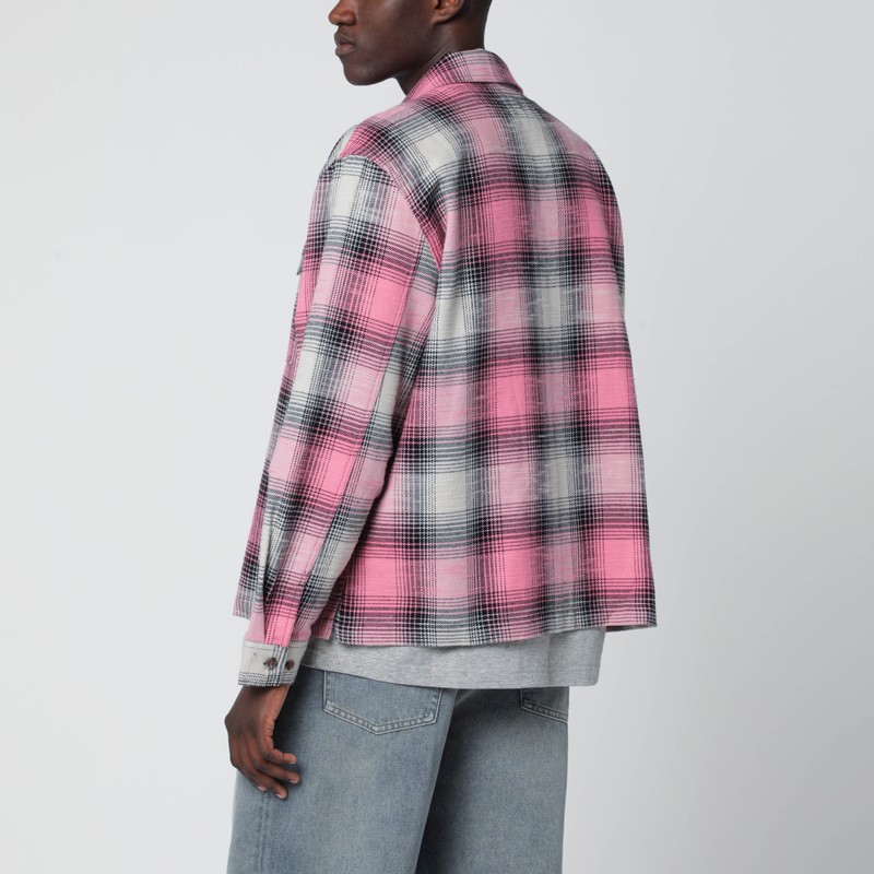 Awake Ny Pink Checked Flannel Shirt In Pink