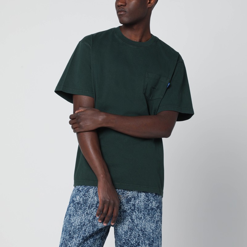 Awake Ny Green Crewneck T-shirt With Logo In Green