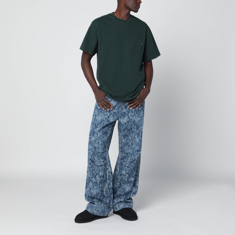 Awake Ny Green Crewneck T-shirt With Logo In Green