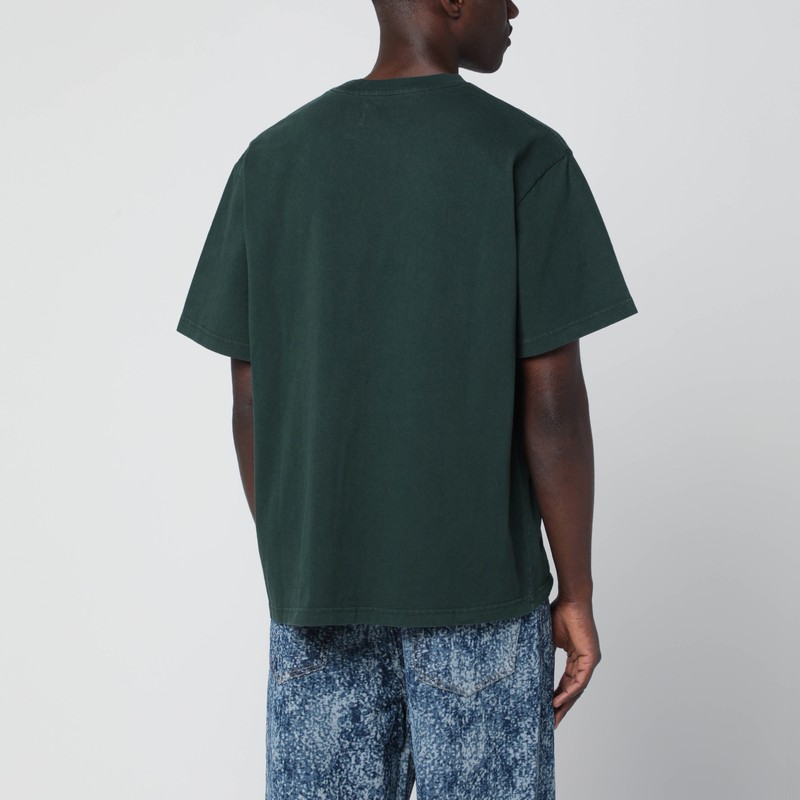 Awake Ny Green Crewneck T-shirt With Logo In Green