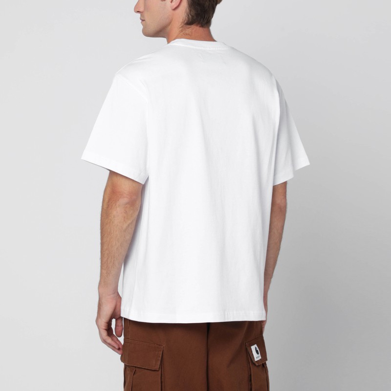 Awake Ny White Crewneck T-shirt With Logo In White