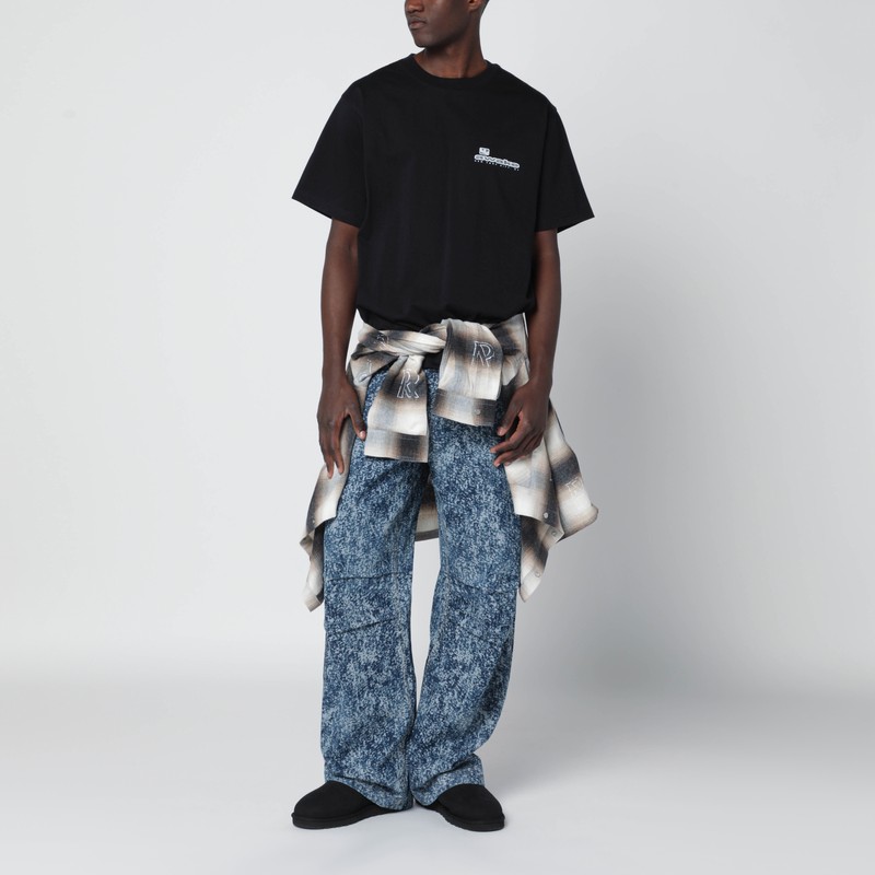 Awake Ny Black Cotton T-shirt With Logo In Black