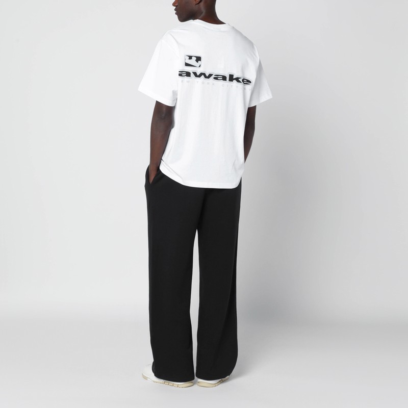 Awake Ny Mens White New York City Crewneck Cotton-jersey T-shirt In White