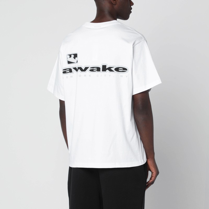 Awake Ny Mens White New York City Crewneck Cotton-jersey T-shirt In White