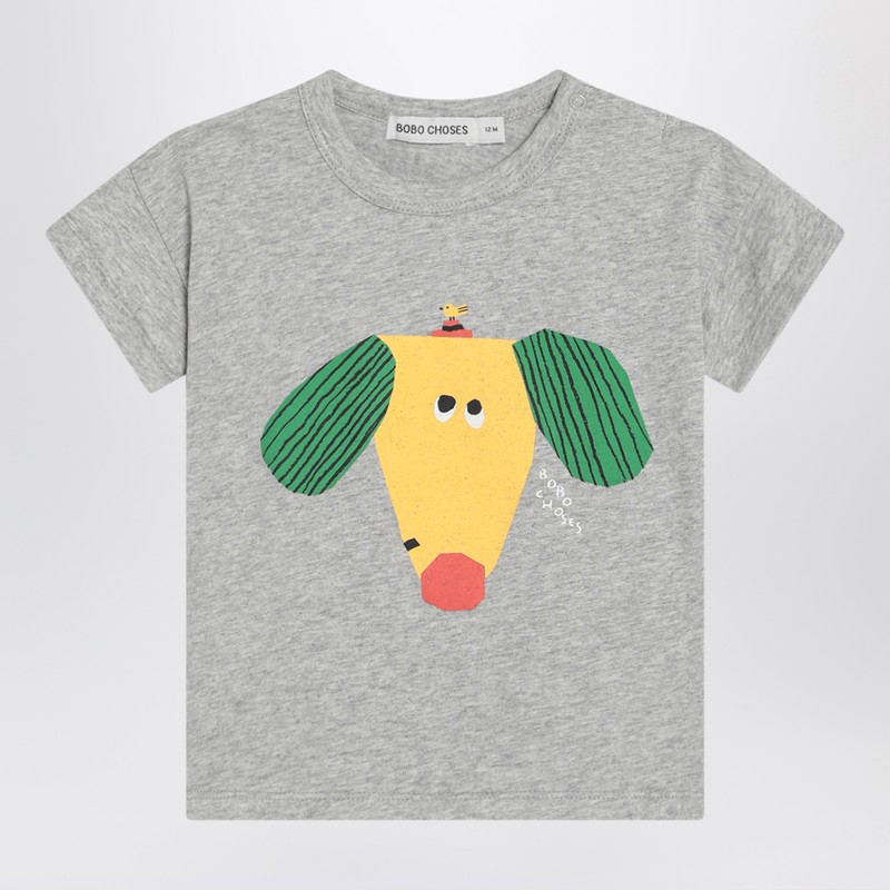 Bobo Choses T-shirt Happy Dog Gray In Grey