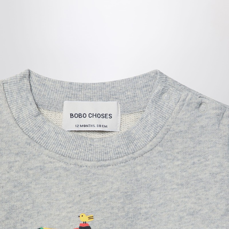 Bobo Choses Happy Dog Gray Sweatshirt In Grey