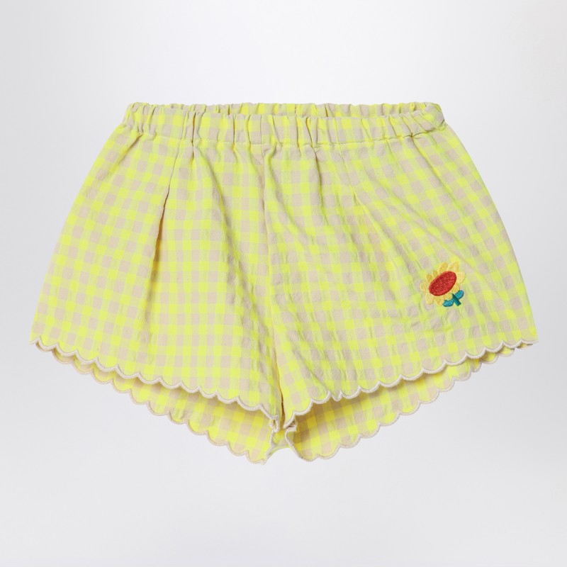Bobo Choses Yellow Shorts In Vichy Fabric In Yellow