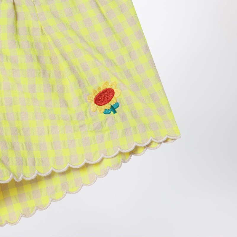 Bobo Choses Yellow Shorts In Vichy Fabric In Yellow