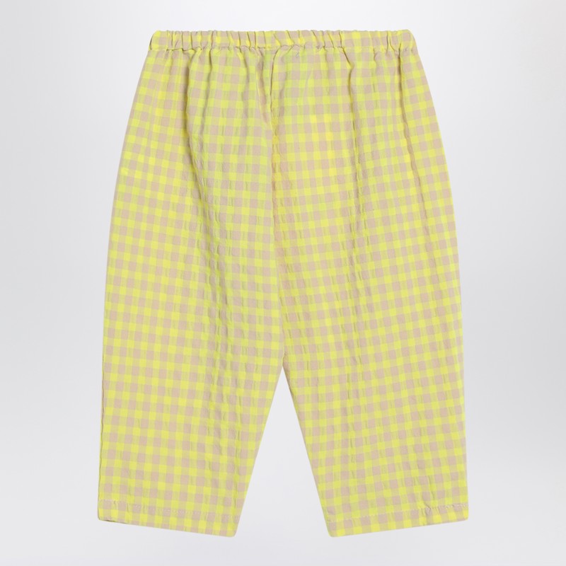 Bobo Choses Yellow Pants In Vichy Fabric In Yellow