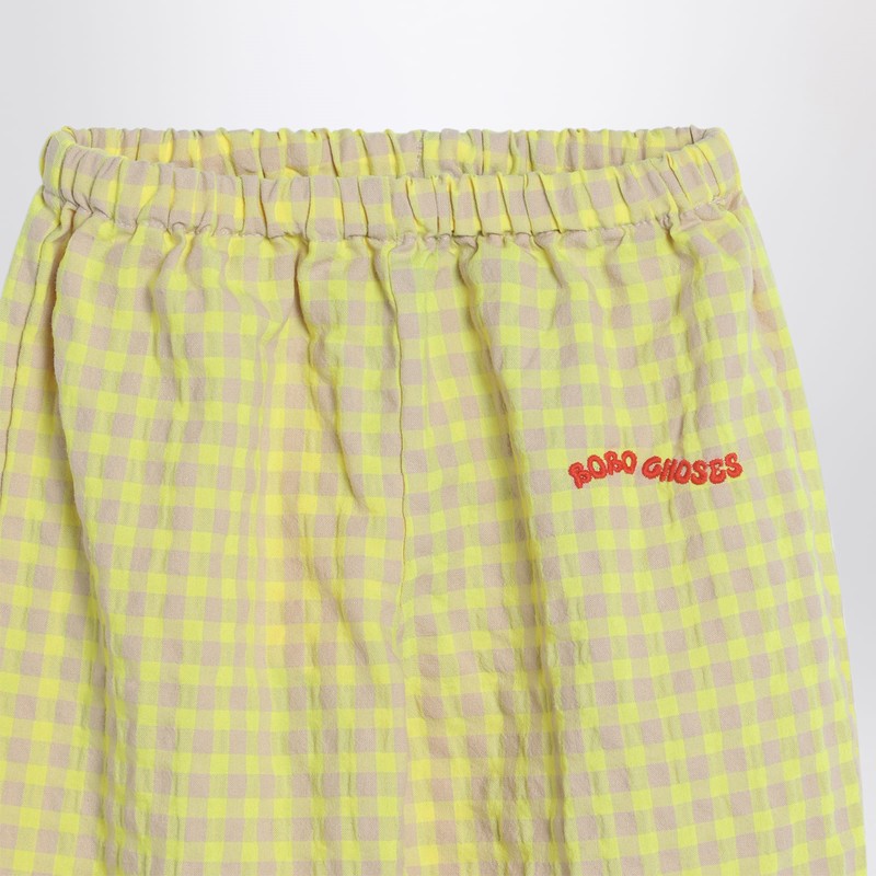 Bobo Choses Yellow Pants In Vichy Fabric In Yellow