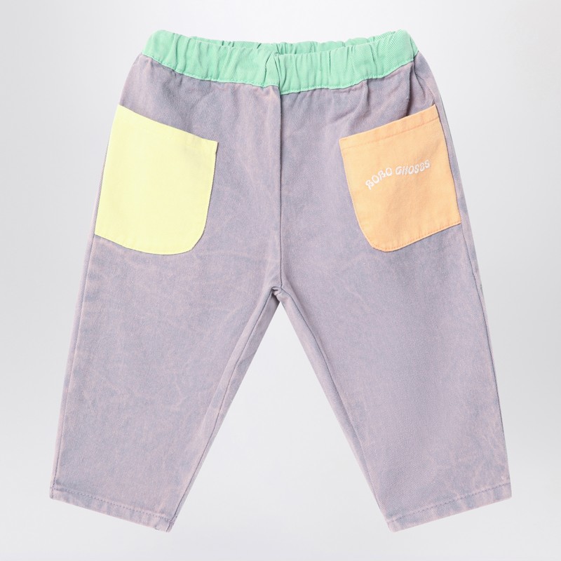 Colour-block Trousers in Cotton