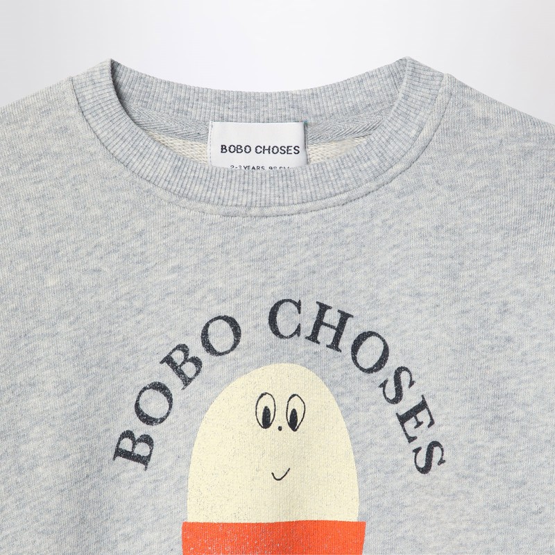 Bobo Choses Morning Egg Gray Sweatshirt In Grey