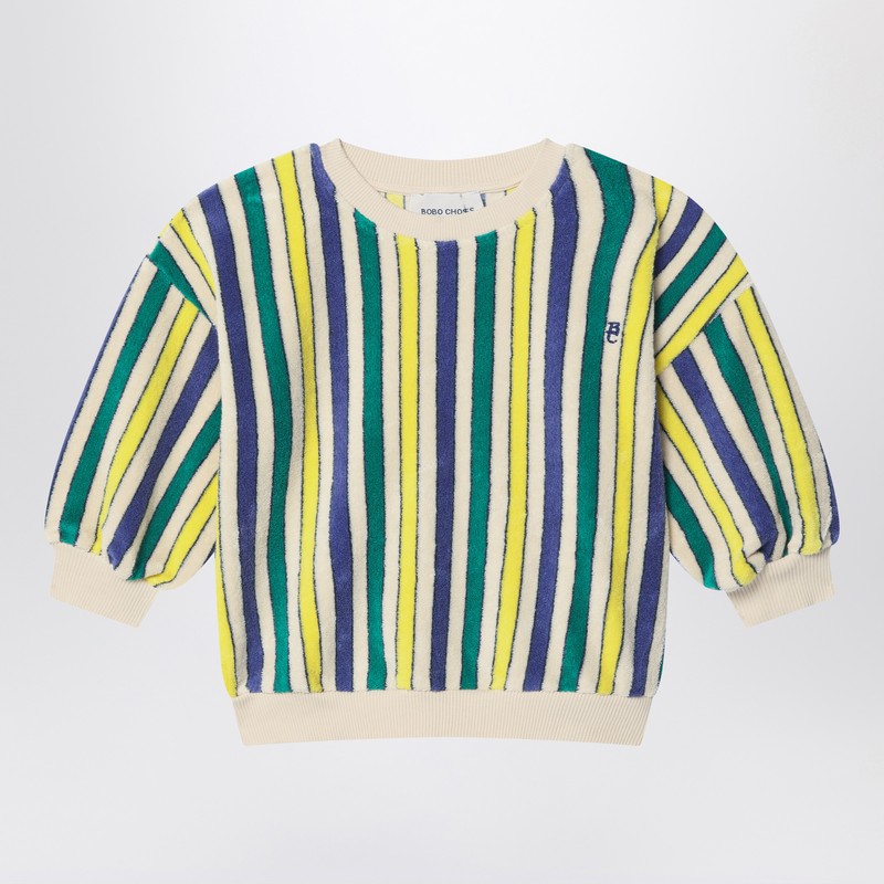 Bobo Choses Multicolored Striped Sponge Sweatshirt In Multicolor
