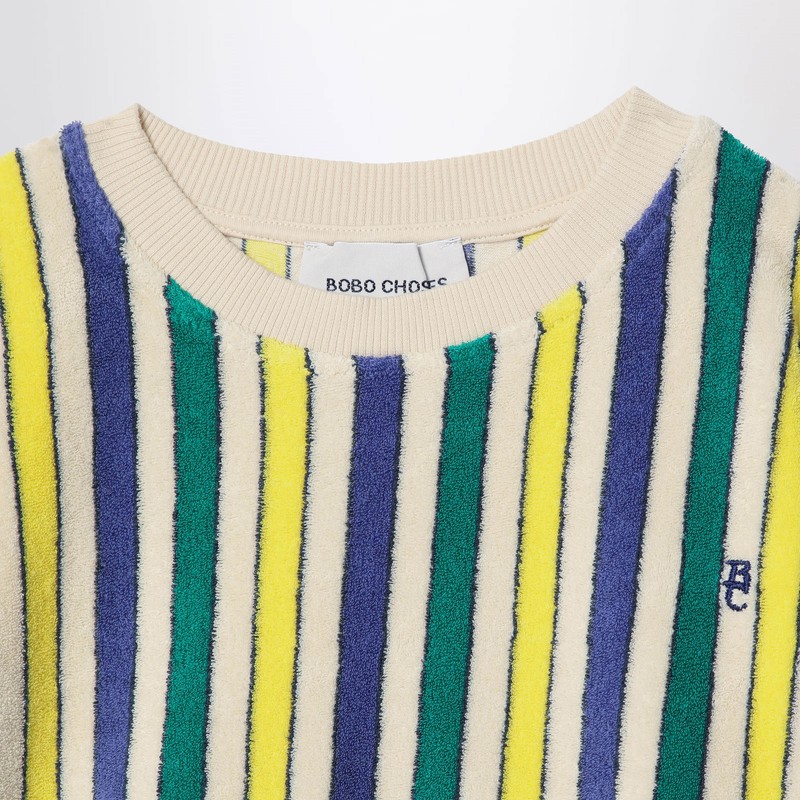 Bobo Choses Multicolored Striped Sponge Sweatshirt In Multicolor