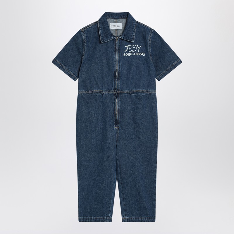 Bobo Choses Joy Blue Denim Jumpsuit In Blue