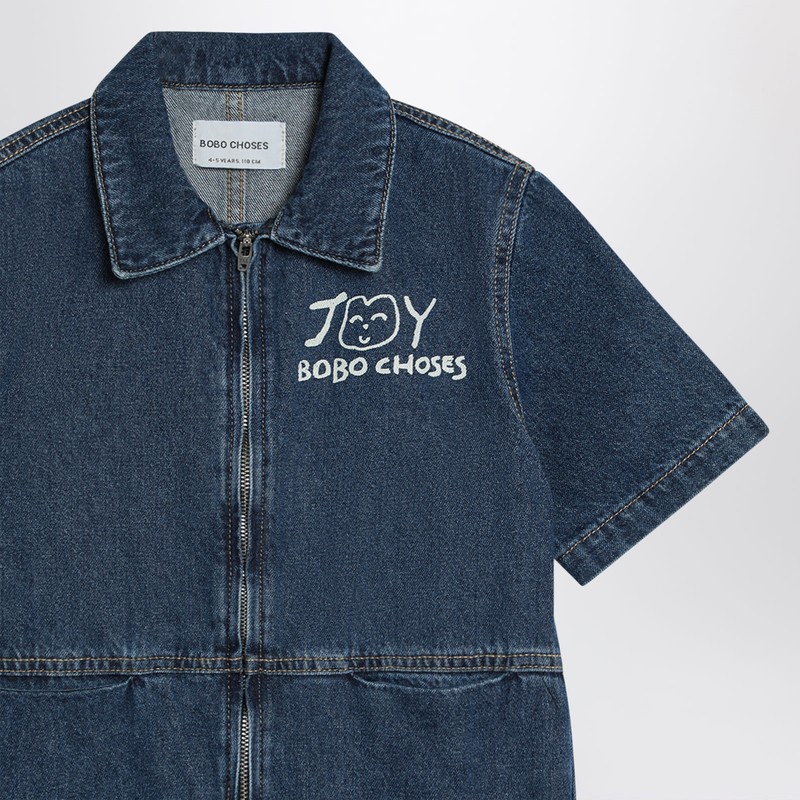 Bobo Choses Joy Blue Denim Jumpsuit In Blue