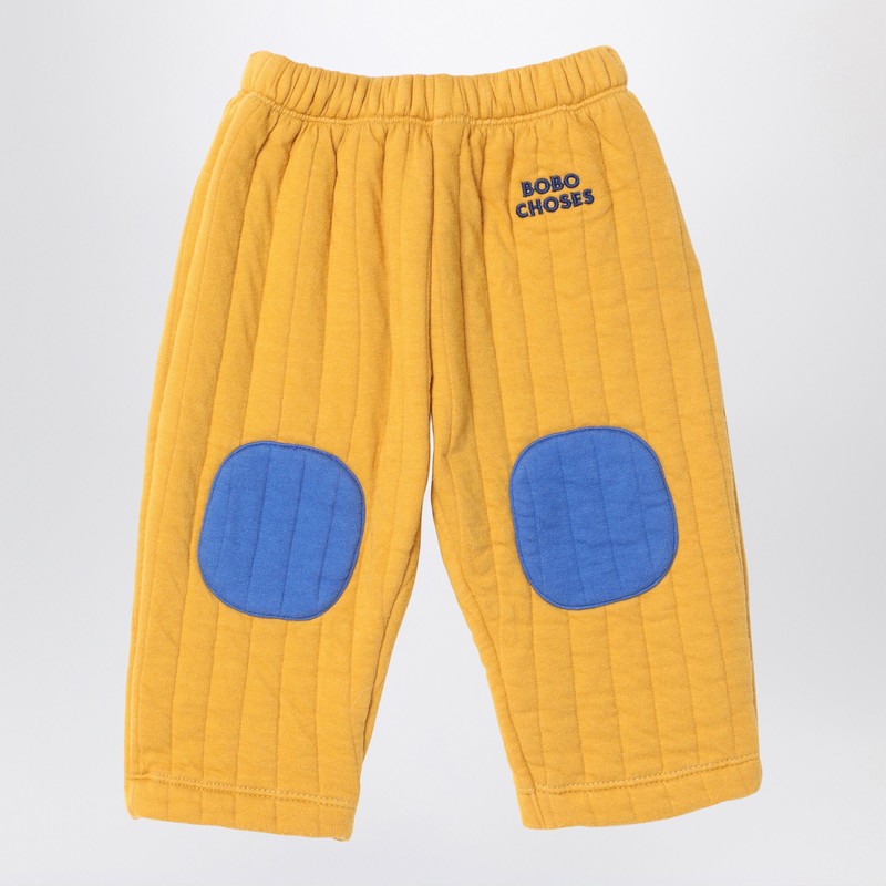 Yellow/blue quilted jogging trousers