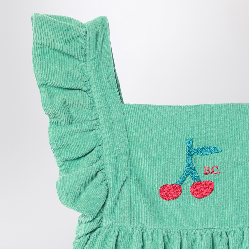 Bobo Choses Green Corduroy Sleepsuit In Green